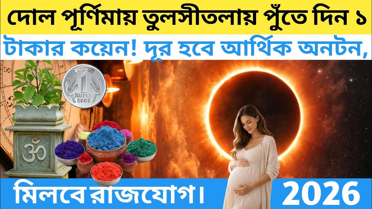 দোল পূর্ণিমায় তুলসীতলায় পুঁতে দিন ১ টাকার 2026 কয়েন! দূর হবে আর্থিক অনটন, মিলবে রাজযোগ।