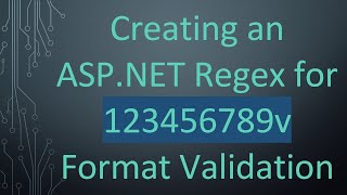 Creating an ASP.NET Regex for 123456789v Format Validation
