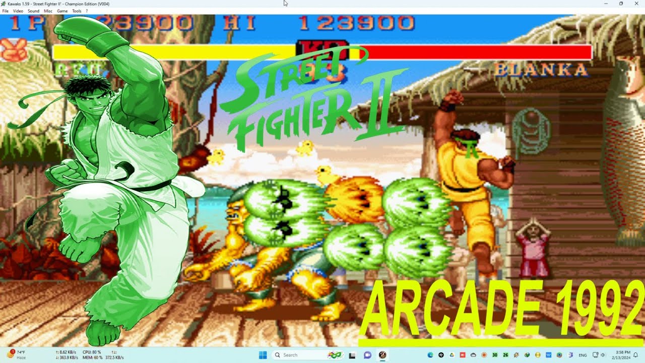 STREET FIGHTER ii CHAMPION EDITION SUPER GREEN RYU PLAYTHROUGH - YouTube