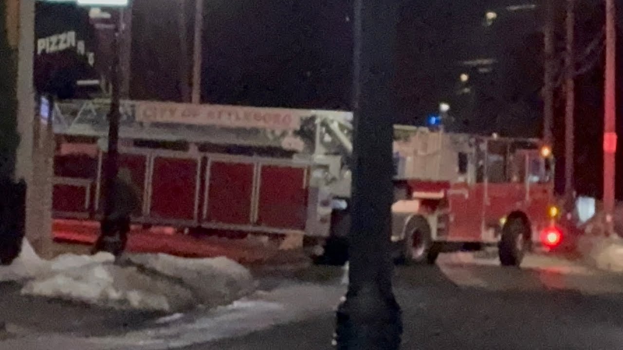 Attleboro ma fire dept car 4 and ladder 1 responding to a box alarm 