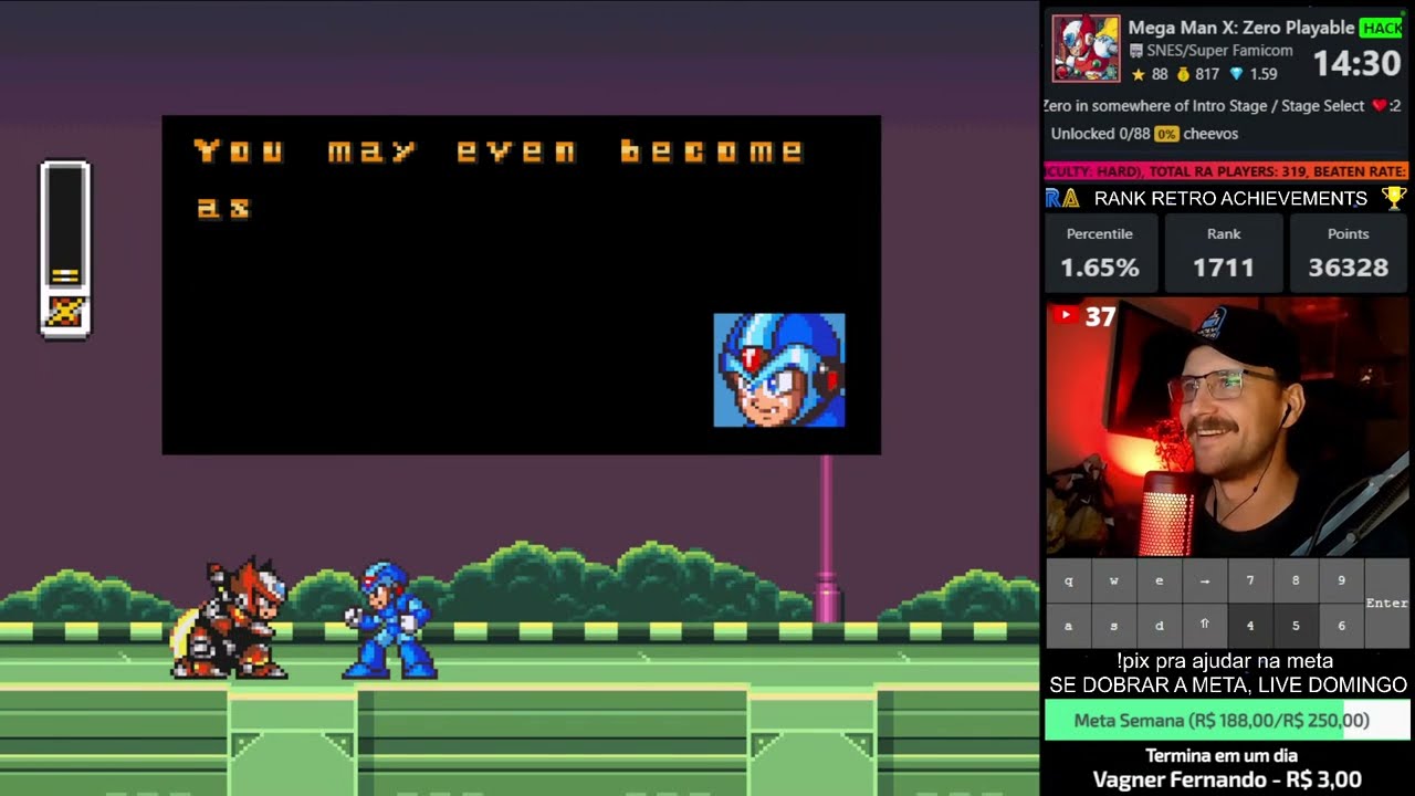 Ep. 366 - MEGAMAN X com ZERO (SNES-HACK) |🏆PLATINA 📈 RANK 1.65% RETROACHIEVEMENTS