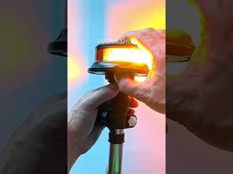 Фонарь проблесковый желтый KAMAR ALR0055 12-24V - LED мигалка (маячок), видео 1