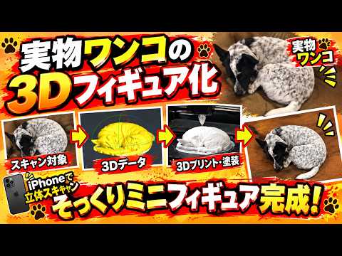 【3Dワンコ自作】寝ている犬をiPhoneで立体スキャンし、3Dプリンターで出力し塗装してみた結果→そっくりミニフィギュア完成！