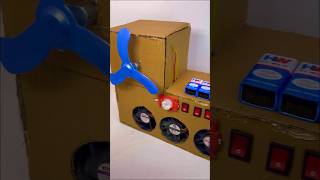How to make Air Cooler at home with Cardboard DC motor #shorts