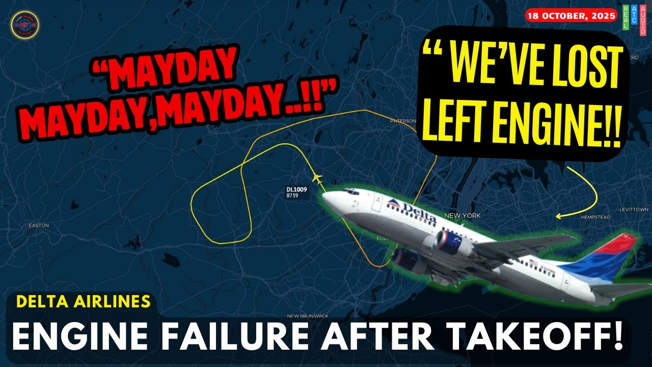(СРОЧНО) У Delta 737 ОТКАЗАЛ ДВИГАТЕЛЬ ПОСЛЕ ВЗЛЕТА | АВАРИЙНОЕ ВОЗВРАЩЕНИЕ В НЬЮАРК! 
