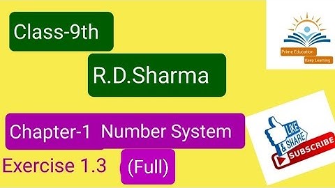Class-9th 【R.D.Sharma】 Chapter-1 Number System Exercise 1.3 | Express decimal form into p/q #maths