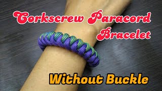 Diy simple paracord corkscrew bracelet without buckle