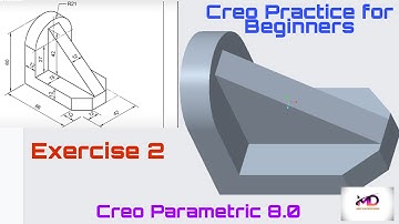 Creo Practice Exercise- 2 for Beginners II Creo Part Modeling Tutorial II Mechapedesign