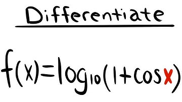 derivative of log_10(1+cos(x)), calculus 1 tutorial
