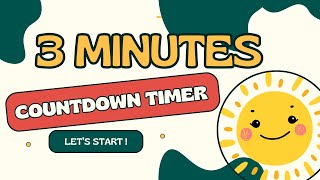 SUN COUNTDOWN ! 3 MINUTES 3:00 ☀️ countdown timer from 3 minutes to zero in minutes and seconds