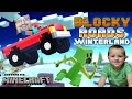 Dad & Chase play BLOCKY ROADS!! Minecraft Style Off-Roading Cars Fun! (Vehicles & WINTERLAND Tracks)