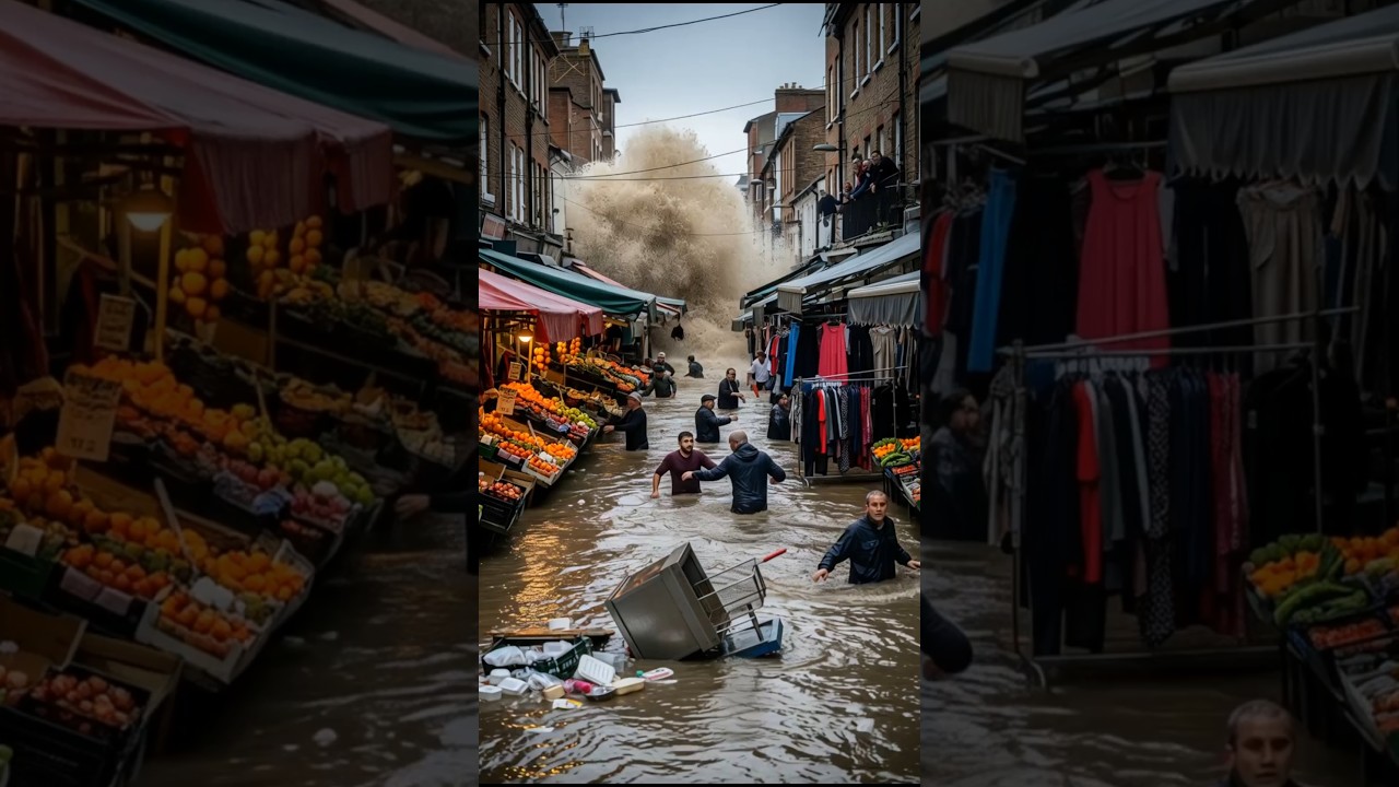 Entire Street Market Swept Away in Seconds by Sudden Flood 