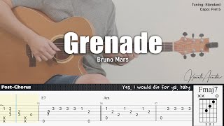 PDF Sample Grenade - Bruno Mars guitar tab & chords by Kenneth Acoustic.