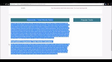Calculate Keywords by Total words ratio to improve SEO