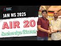 AIR 20 Souhardya Biswas shared his secret of success in JAM MS 2025
