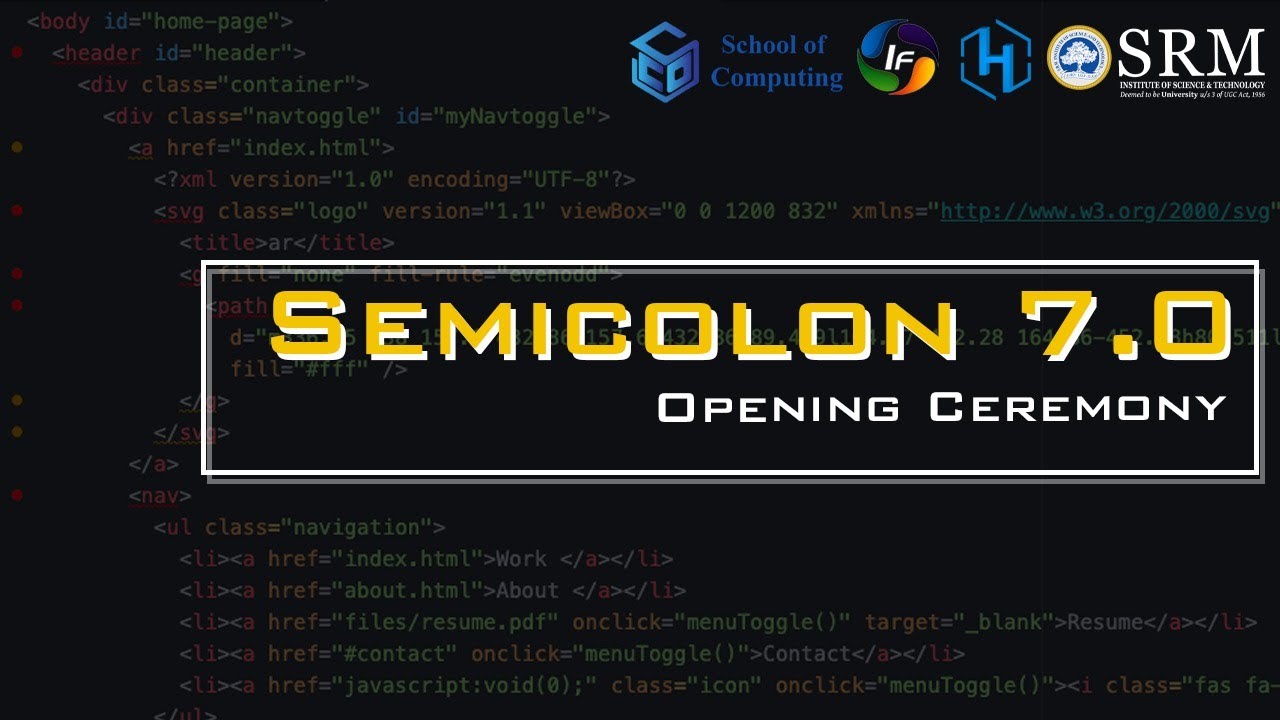 Semicolon Opening Ceremony | Team SRM Hackathon - YouTube