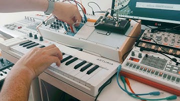 Eurorack, Korg Volca Bass and Sample, Arturia Keystep. #keystep #korgvolca #modularsynth