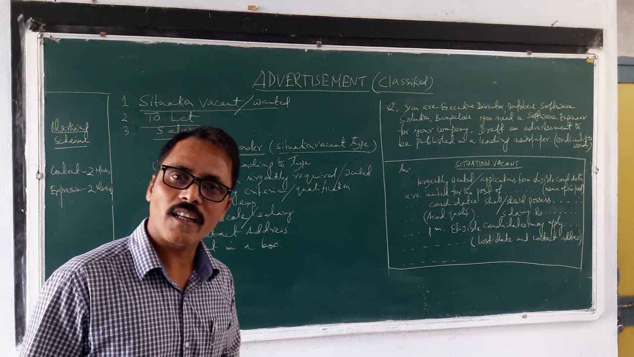 How to write "Situation Vacant" Type Advertisement