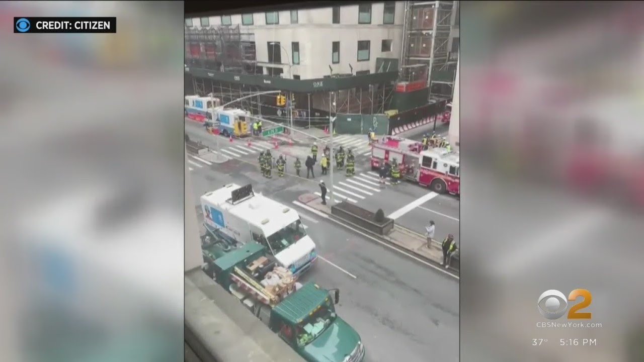 Gas leak forced evacuation at construction site in Manhattan - YouTube