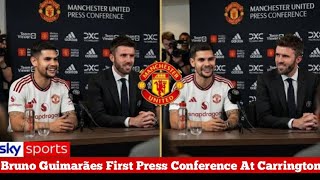 BRUNO GUIMARÃES FIRST MANCHESTER UNITED PRESS CONFERENCE! CARRINGTON ECHOES AS MIDFIELD STAR SPEAKS!
