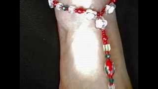Blingadera's Flowery Red Barefoot Sandal Design