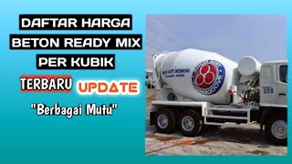 Harga Beton Readymix Per Kubik