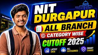 NIT Durgapur Cutoff 2025 🔥 All Branch Category Wise JoSAA Opening & Closing Rank