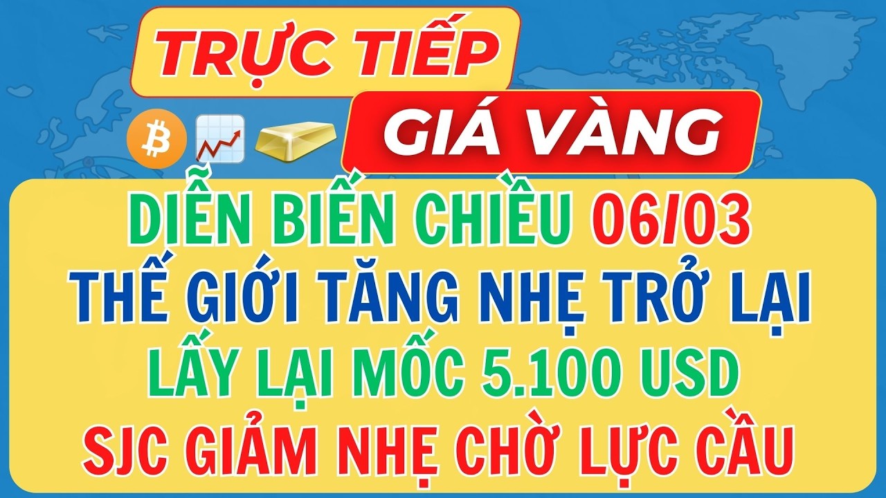🔴Trực Tiếp Giá Vàng Sáng 07/03/2026 - Giá Vàng 9999 SJC Vàng Thế Giới Mới Nhất #giavang #sjc #9999