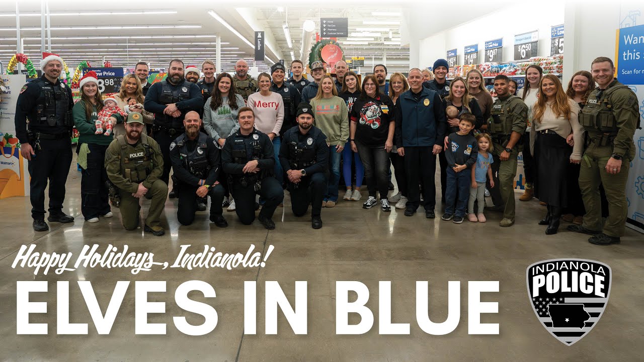 Праздничные мероприятия: Эльфы в синем с полицейским управлением Индианолы в 2025 году
