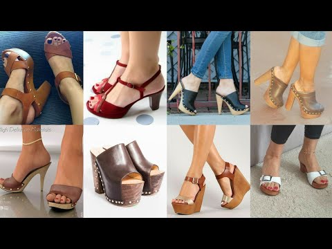 Branded wooden heel & sole Wedge & Double Sole Sandals||Women clogs Fashion 2022 #westernfashion