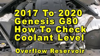 2017 To 2020 Genesis G80 How To Check Coolant Antifreeze Level In Overflow Reservoir
