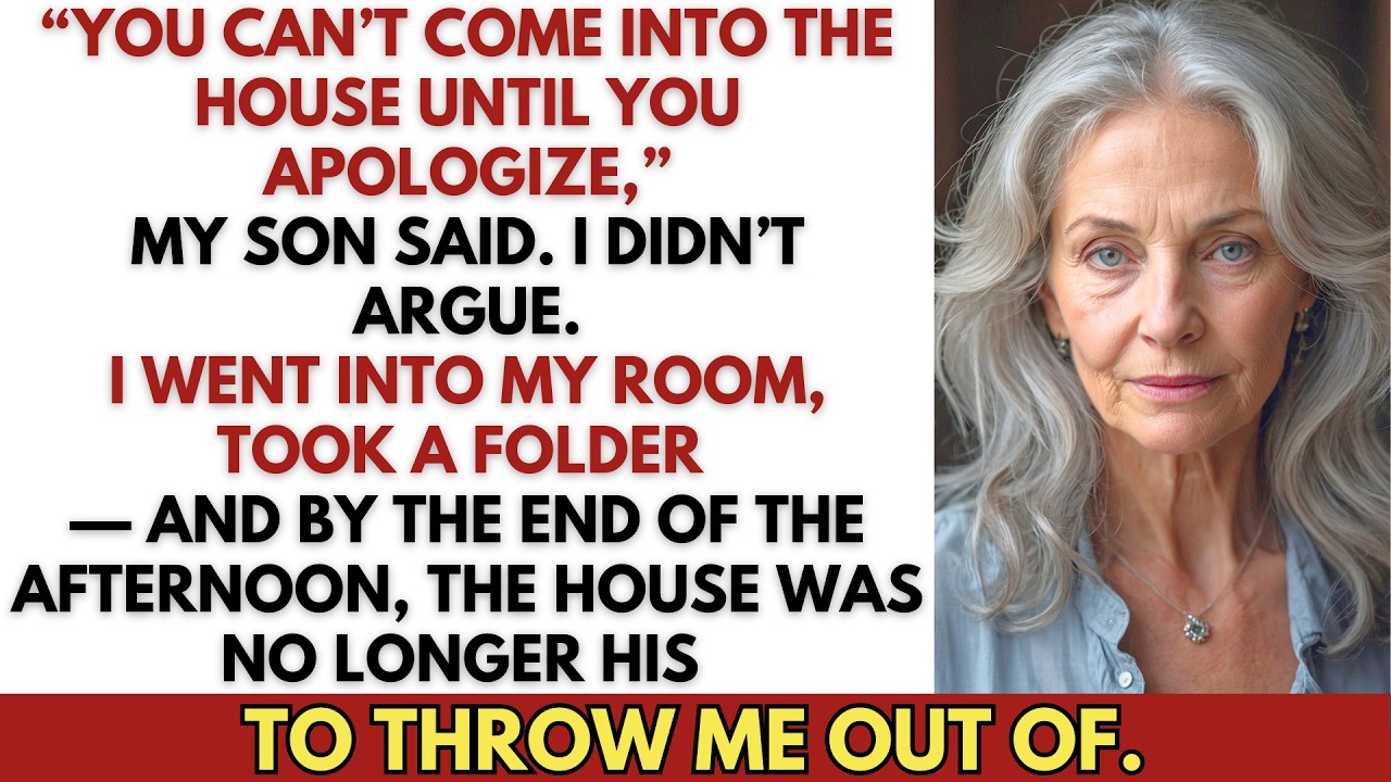 “You can’t come in until you apologize,” my son said — so I sold the house that very afternoon.