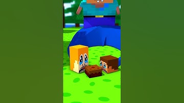 Alex or Steve Hungry Worms???? - Alex and Steve Adventures #minecraft #shorts