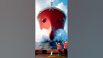 🚢 Ship Launch | Brand New Container Vessel Into the Sea 🌊 | 4K Realistic Animation