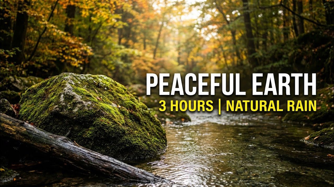 Deep Sleep in a Misty Mountain River | Soft Rain & Frog Sounds | 3 Hours Nature Ambience