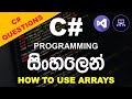 How to use arrays in C# windows forms programme | Visual studio 2019 C# programming in Sinhala