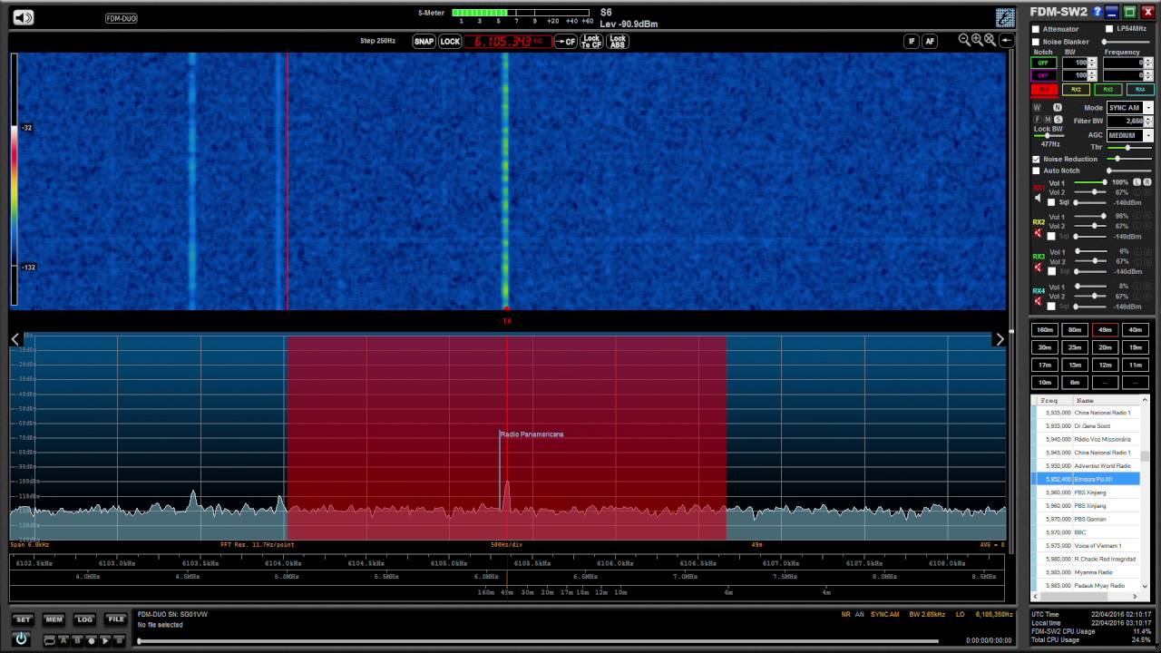 Radio Panamericana 6105.34 kHz La Paz, Bolivia, first indoor reception