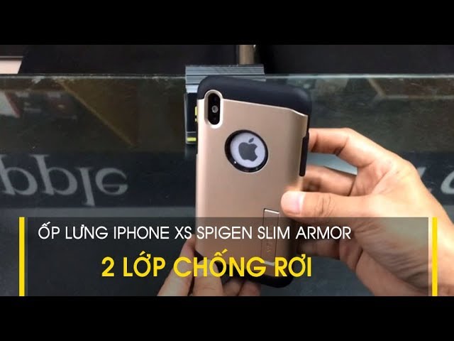 LÊ SANG | Ốp lưng iPhone XS / X Spigen Slim Armor chống rơi 2 lớp chuẩn quân đội Mỹ