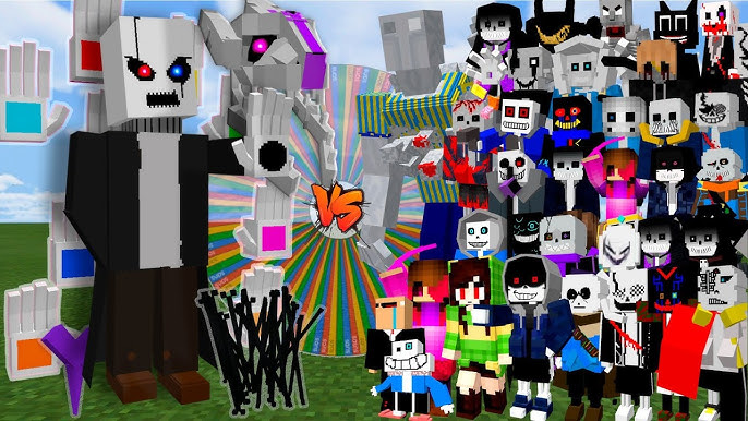 Undertale (HabiRGB) VS Undertale (Herodrine Pro124)(Dust Sans, Epic Sans,  Dreams Sans) Minecraft PE 