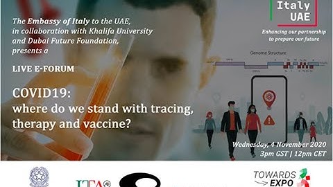 "COVID-19: where do we stand with tracing, therapy and vaccine?" Webinar