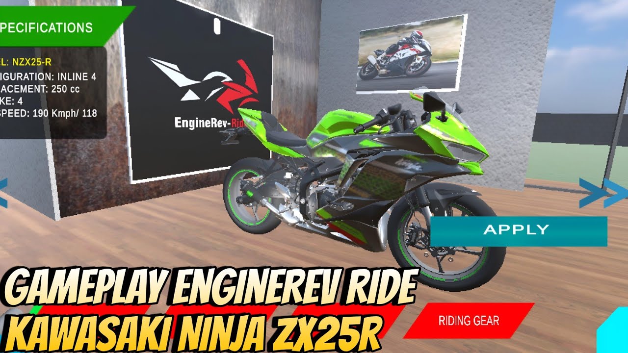 Gameplay Kawasaki Ninja ZX25R di Game EngineRevRide YouTube