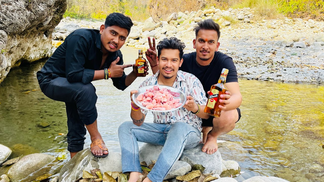 McDowell’s whisky With Chicken Curry in Jungle