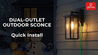 Dual-Outlet Outdoor Wall Sconce (2 GFCI Outlets) - Step by Step Easy Installation | Globe Electric