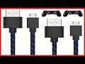 TALK WORKS PS4 Controller Charging Cable for Playstation 4   Long 10' Heavy Duty Braided Micro USB