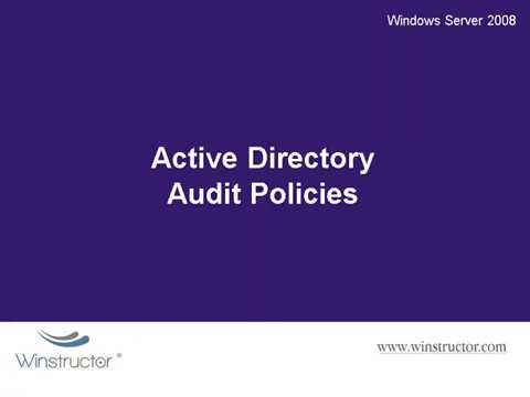 AD Active Directory Audit Policies