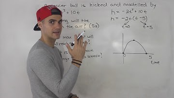 MCR3U - Soccer Ball Kick Quadratic Word Problem - Grade 11 Functions