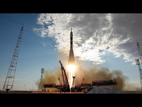 Lançamento ao Vivo do Cazaquistão de Foguete Soyuz com carga para ISS