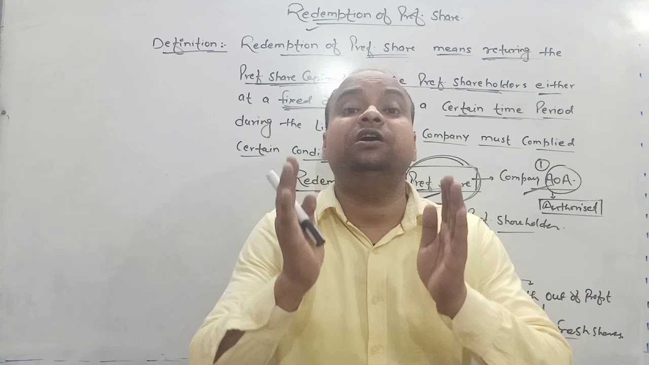Redemption Of Pref Share Meaning Condition Lect 1 For B 2nd Yr