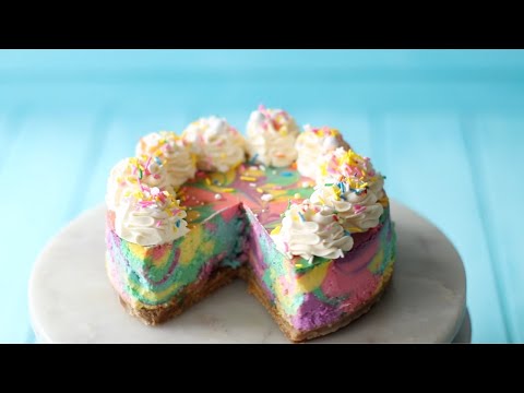 Incredible Rainbow Tie Dye Cheesecake | Tastemade