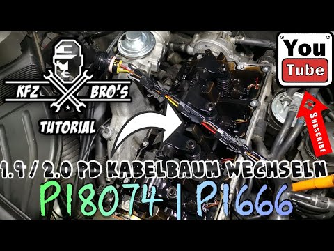 1.9 / 2.0 tdi Audi Vw Seat Skoda Pumpe Düse System Kabelbaum wechseln /  Remove Electrial Harness 